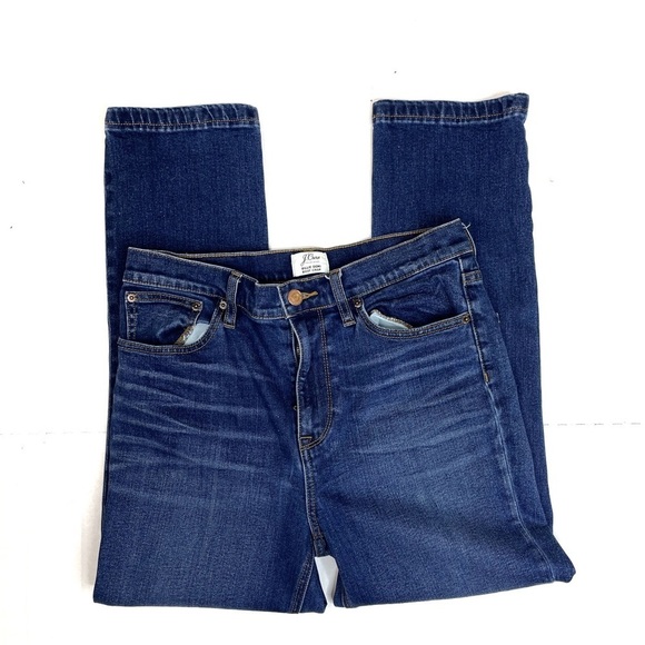 J. Crew Medium Wash Stretch Billie Demi Boot Crop Jeans - Picture 1 of 4